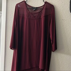 Burgundy Long Sleeve Top